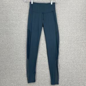 Champion Legging Womens Small Teal Mesh Leg Stretch Running Yoga Outdoor Workout